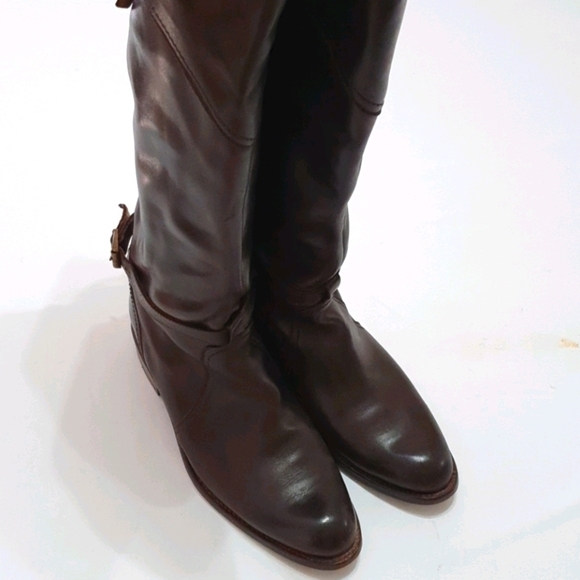 FRYE Melissa Harness Tall Umber Boots - Picture 1 of 8